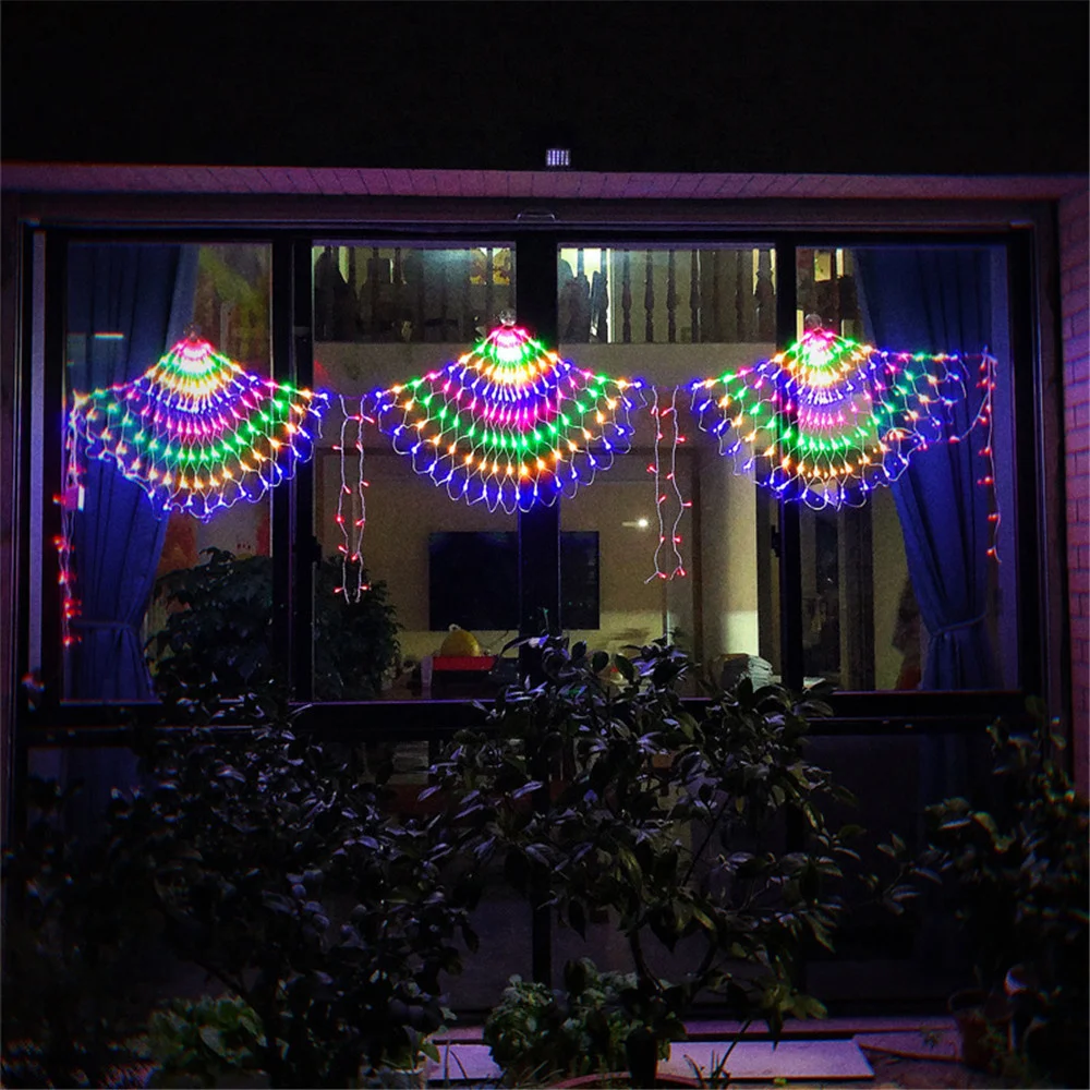 

EU/US Plug 3 Peacock Mesh Net Led String Lights Outdoor Fairy Holiday Garland Lights for Wedding Window Party Decoration Light