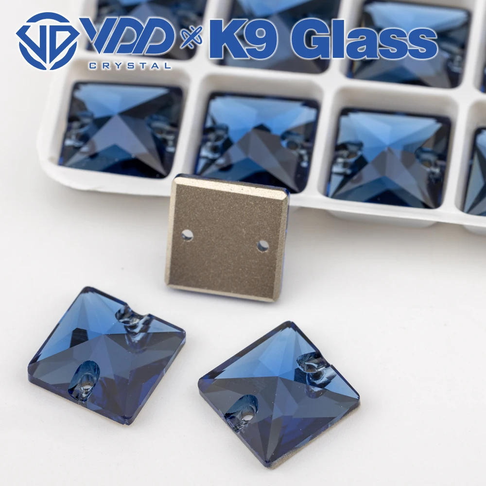 VDD S119 Montana Square Hochwertige K9-Glas-Applikationssteine zum Aufnähen, flache Kristall-Strasssteine zum Nähen für Bekleidungsdekorationen – Detail 1