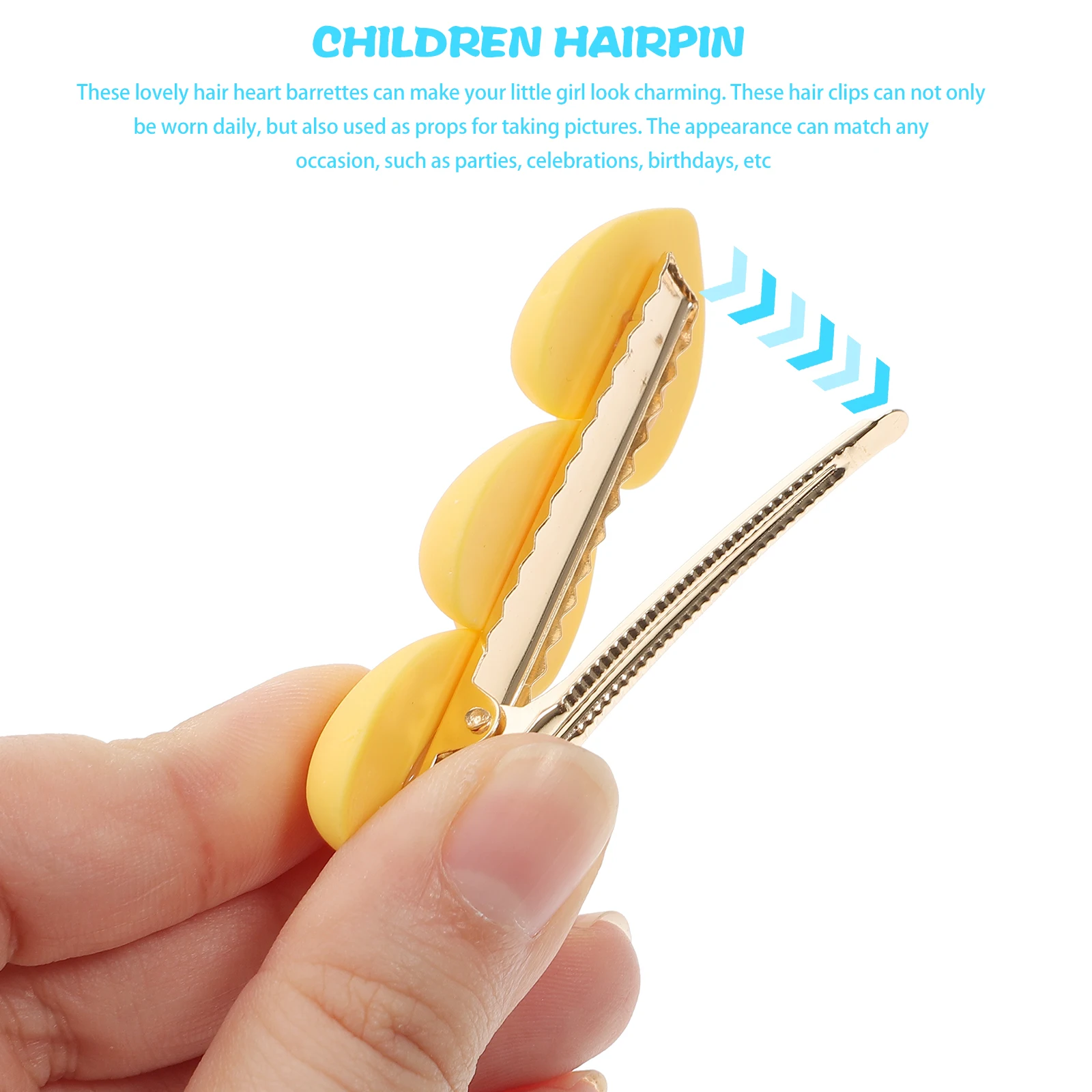 

Heart Shaped Hair Clips Set for Girls Kids Toddler Reusable Durable Easy Match Colors Birthday Party Accessories