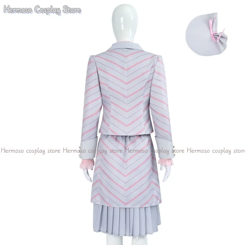 Glinda تأثيري أنيمي الساحرة Elphaba تأثيري حلي امرأة القوطية الوردي موحدة قبعة البدلة حفلة اللعب الزي للنساء #3