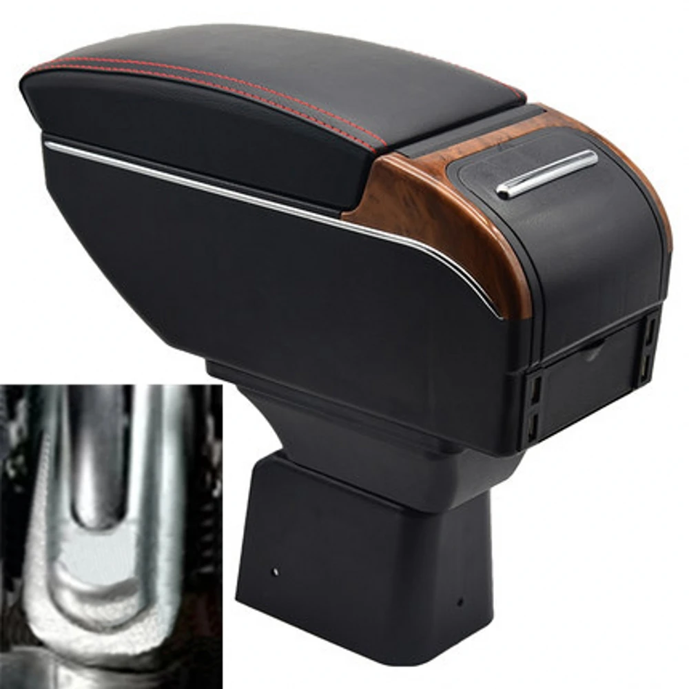 For Ford Fusion Armrest Box Elbow Rest Center Console Storage with Phone Charging USB Interface Cup Holder