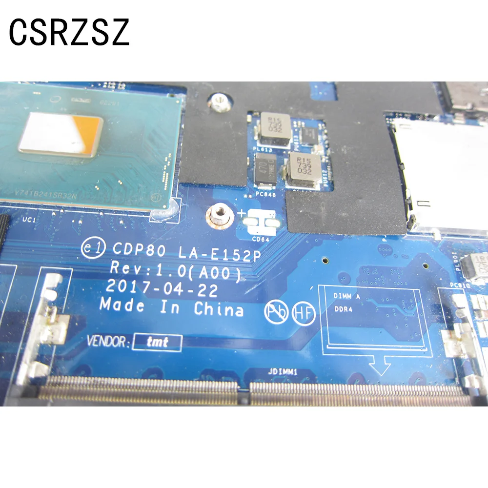 CDP80  LA-E152P Mainboard For Dell  Precision 3520 Laptop motherboard  with i7-7820HQ   CPU  Tested well