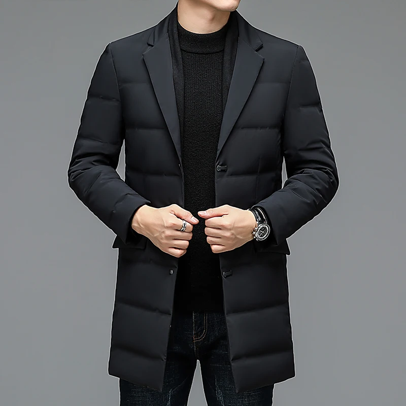 New Business Casual Men Plush Winter Warm Jackets Men Windproof light Down Jacket Men 90% Duck Down Coat Male