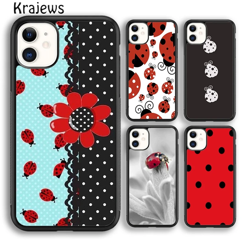 Krajews Lady Bugs Phone Case Cover For iPhone 16 15 14 plus XS XR 11 12 mini 13 pro max coque Shell Fundas