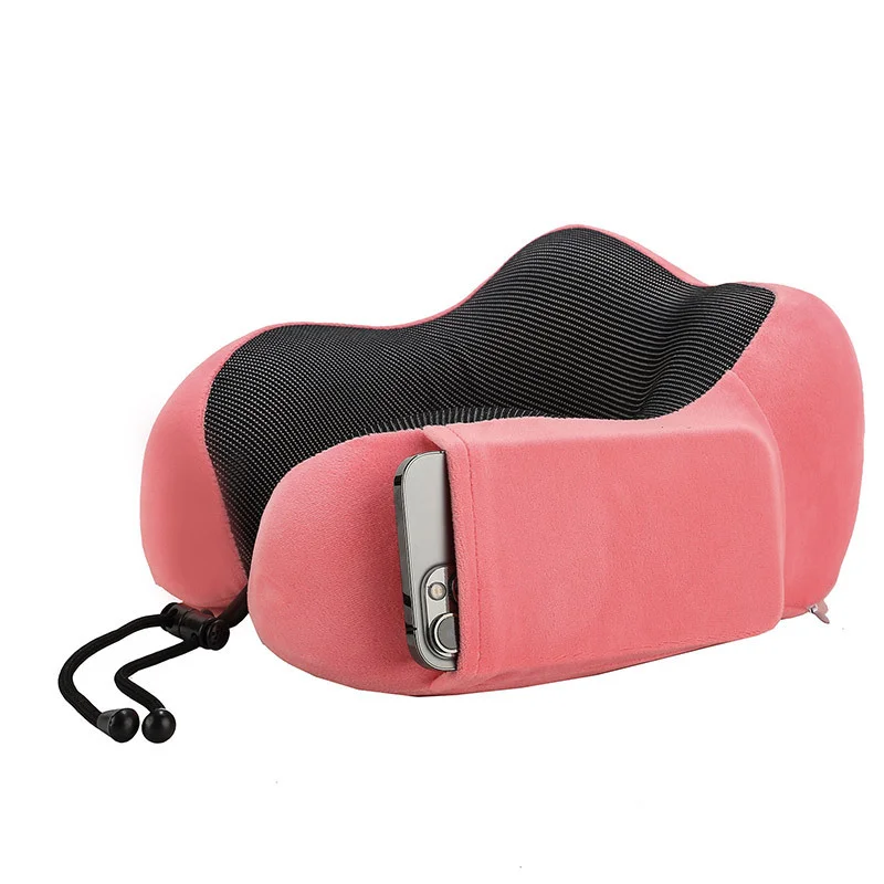 Almohadas de cuello de espuma viscoelástica en forma de U, almohada de viaje mejorada para dormir, almohada de avión, ropa de cama Cervical para el cuidado de la salud