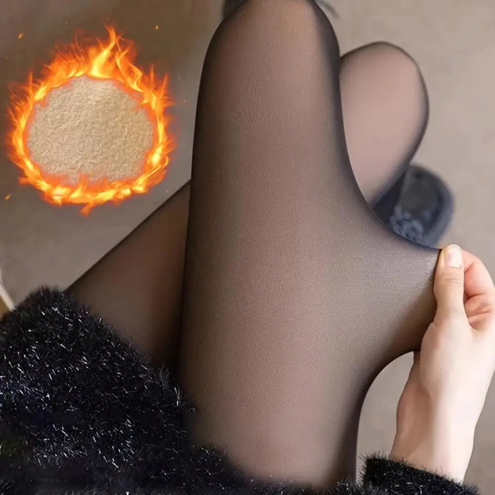 

Sexy Thick Warm Women Thermal Pantyhose High Waist Translucent Fleece Leggings Elasticity Thermal Stockings Women
