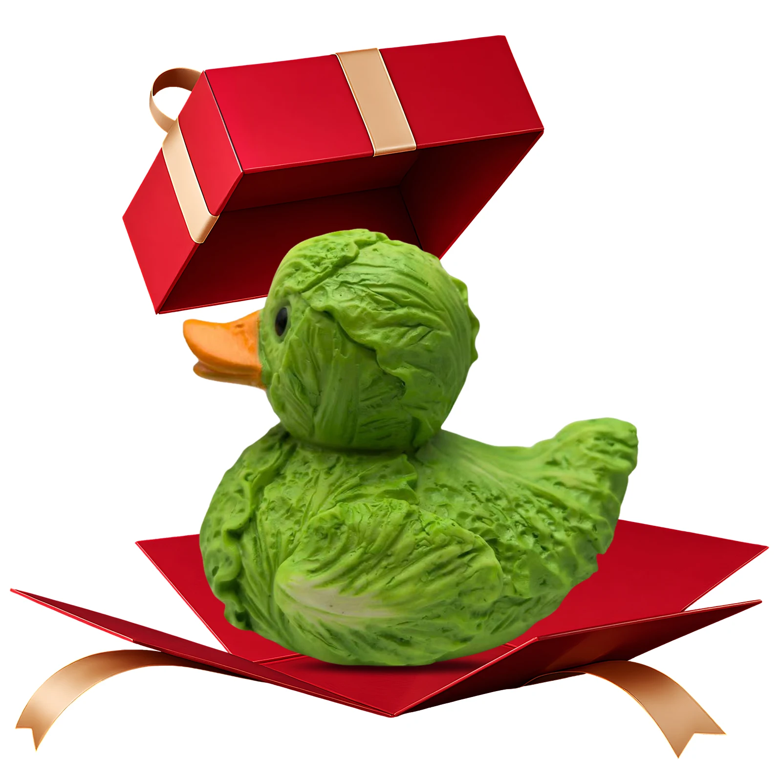 Resin Veggie Ducks Sculpture Decorative Whimsical Fruit Duck Ornament Desktop Decoration for Coworkers Friends Gag Gift