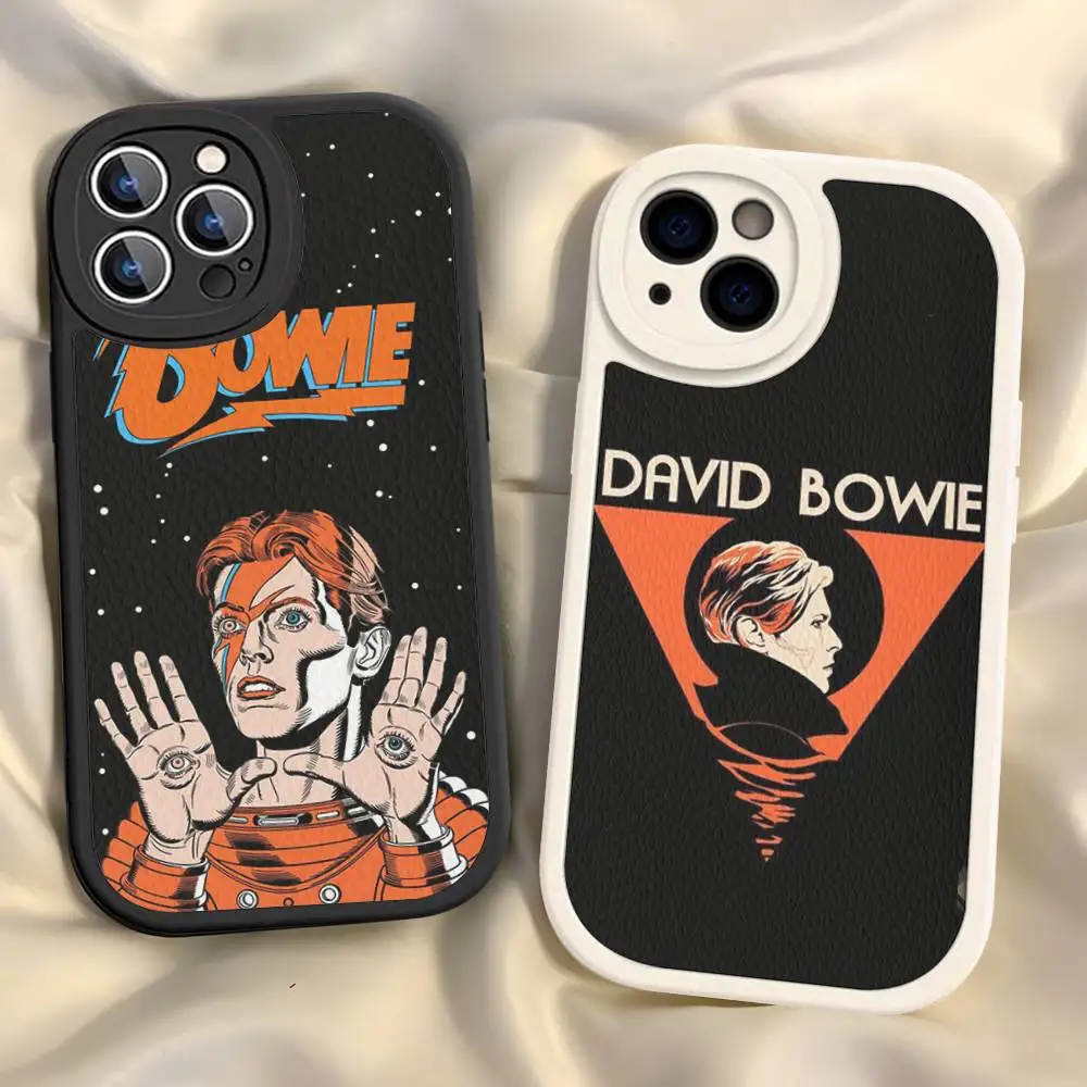 D-David-Singer B-Bowies Phone Case For iPhone 16 15 14 13 12 11 Pro Max Plus Leather Shockproof Cover
