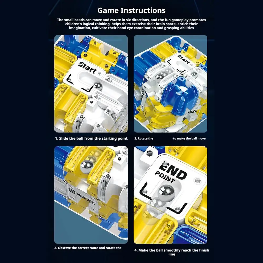 3D迷路マジックキューブパズルおもちゃ迷路ローリングボールマジックキューブストレス解消自閉症不安大人子供救済抗ストレスおもちゃ
