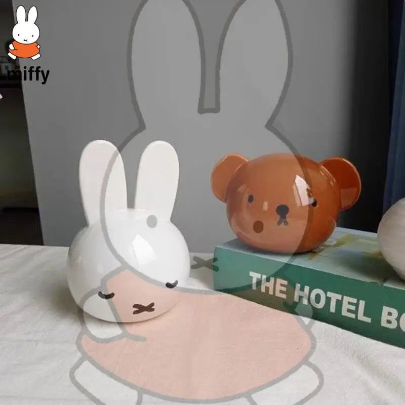 Miffy Ceramic Piggy Bank Kawaii Change Jar Ins Korean Students Ceramic Piggy Bank Desktop Ornament Holiday Gift