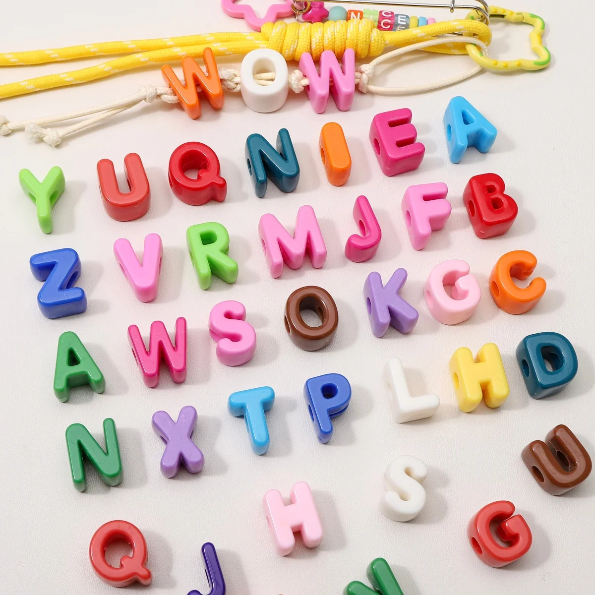 10pcs Acrylic Large Hole Alphabet Number Beads A-Z 0-9 Big Letter Spacer Beads For DIY Bracelet Keychain Jewelry Making Supplies