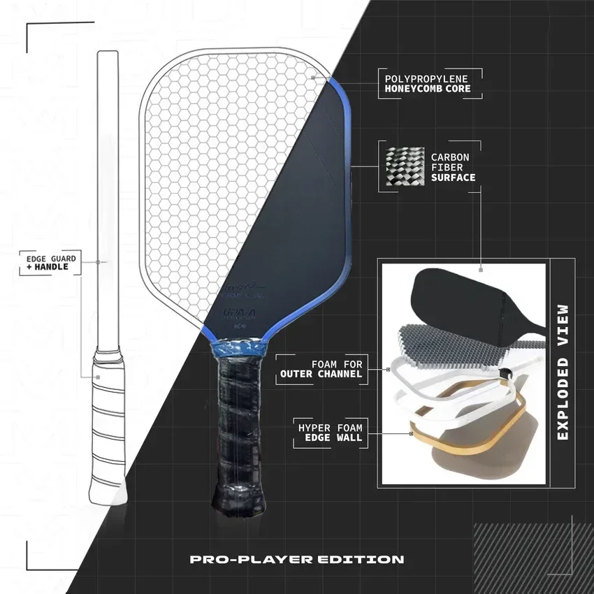 

GEN3 Propulsion 16 мм Pickle Paddle Pro Player Edition EVA Foam Filling Core Pickleball Paddle Ракетка Схвалено UPA Hyperion 3s