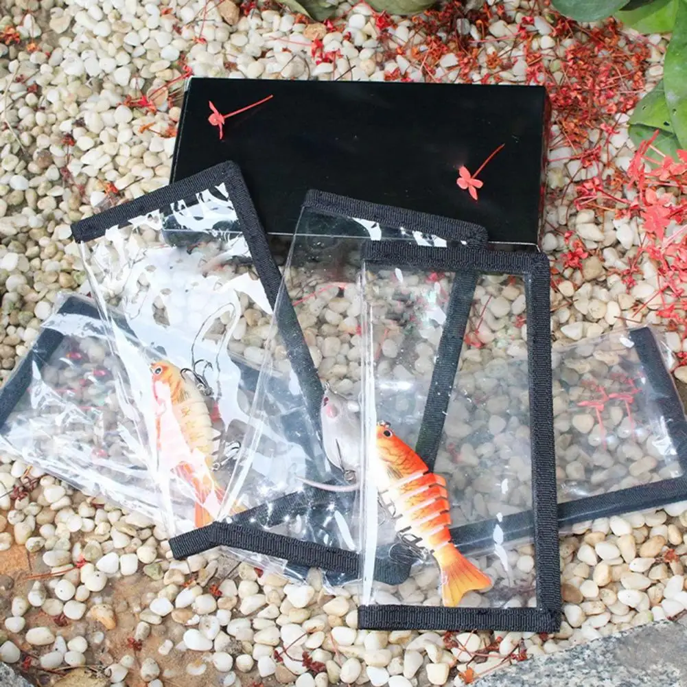 

4Pcs Fishing Lure Wrap Clear PVC Fish Hook Cover Fastener Tape Fishing Bait Holder Protector Storage Pouch Fishing Accessories