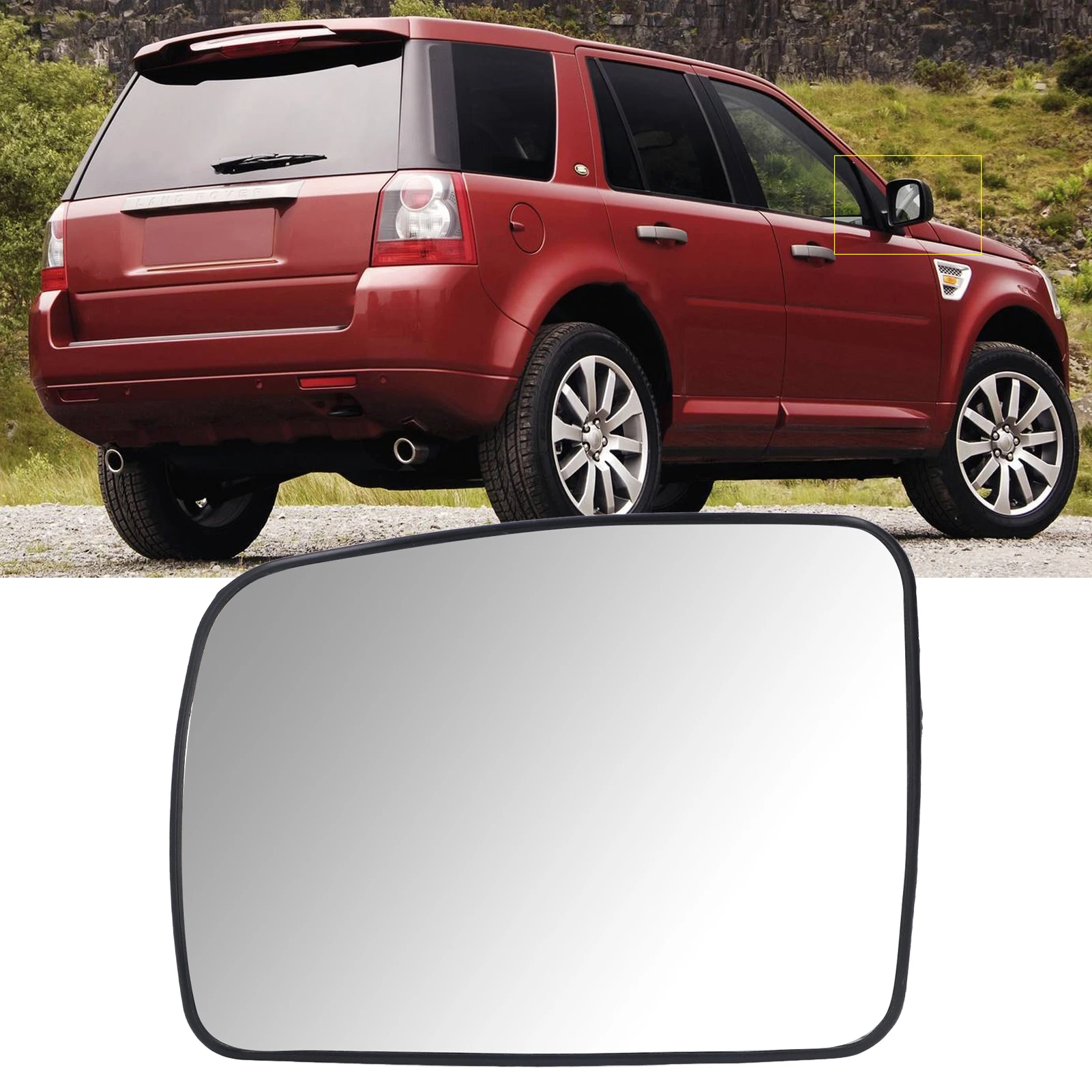 

Left Side Heated Mirror Glass Side Mirror Glass Anti Fog Direct Replacement For Land Rover Freelander 2 2006-2009