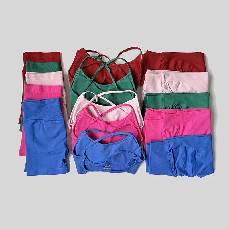 جديد سلس السراويل مجموعات للصدمات مثير عارية الذراعين الصدرية عالية الخصر طماق تنفس المرأة ضيقة رياضة رياضة الدعاوى