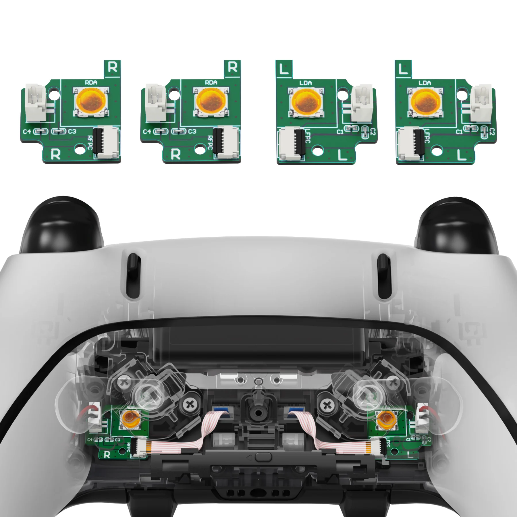 eXtremeRate Back Paddles Replacement Switch Board Kit for PS5 Edge Controller, LB RB Buttons Repair Parts - Without Back Buttons