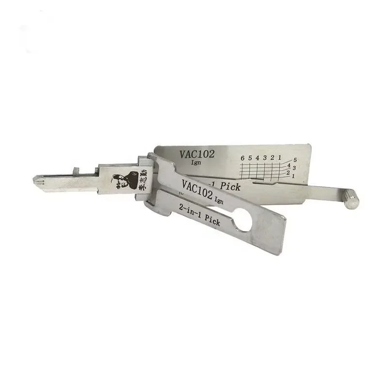 Original Lishi 2 in 1 VAC102 Lock Pick Decoder Ignition Car Door Open for Renault Model Flat Milling