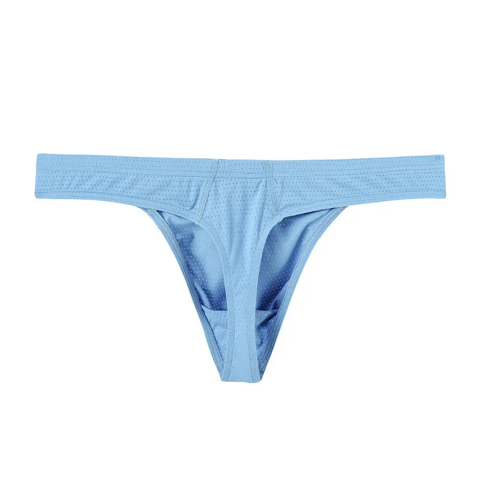 Zonbailon Men Thongs Breathable G-Strings T-backs Ice Silk Pouch Up Underwear
