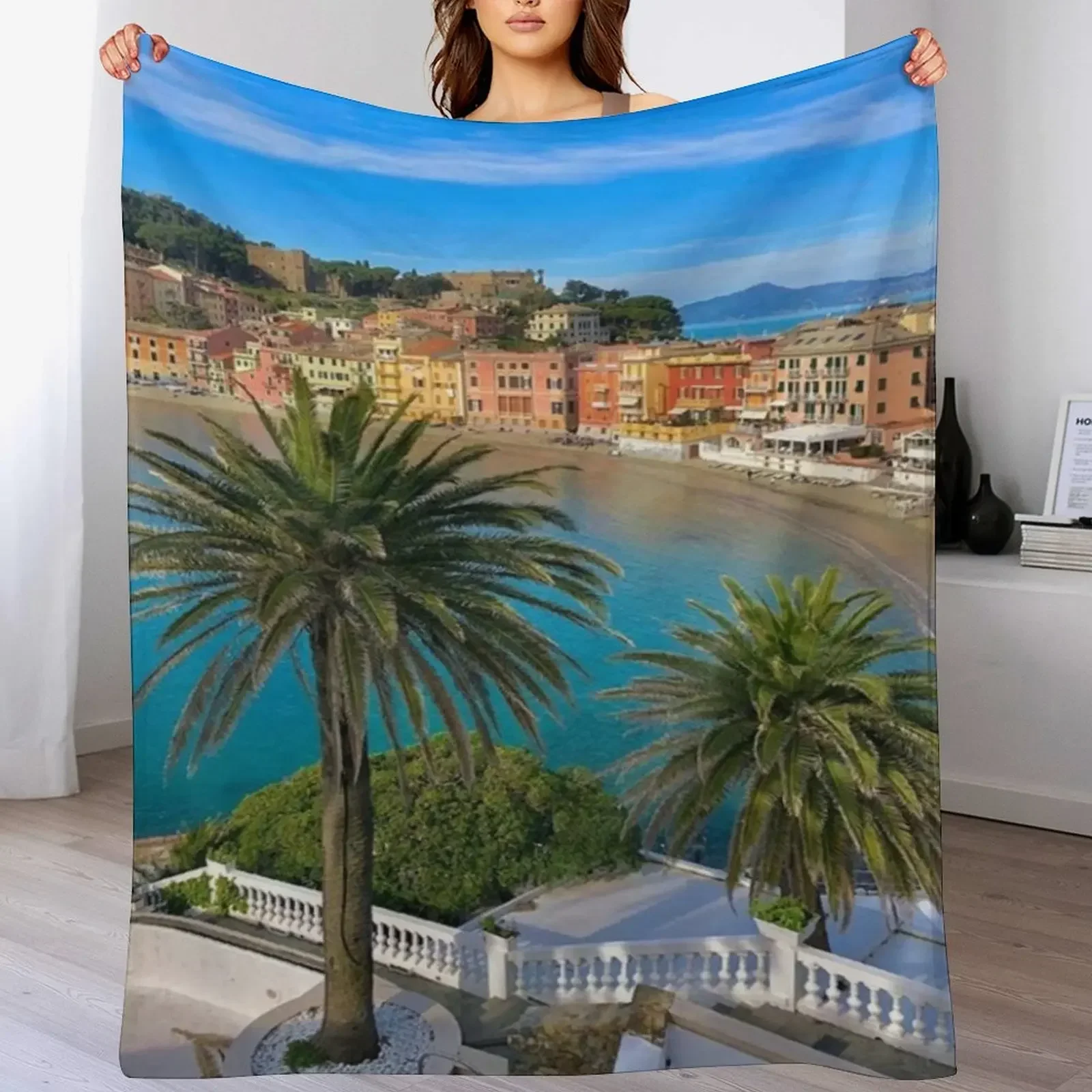 Sestri levante beach Italy Throw Blanket Moving Soft Soft Big Fashion Sofas Blankets