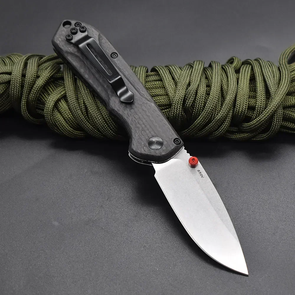 NEW Camping Mini Freek 565-1 Carbon Fiber Handles Pocket Folding Knife D2 Blade Outdoor EDC Tactical Knives Camping Hunting Tool