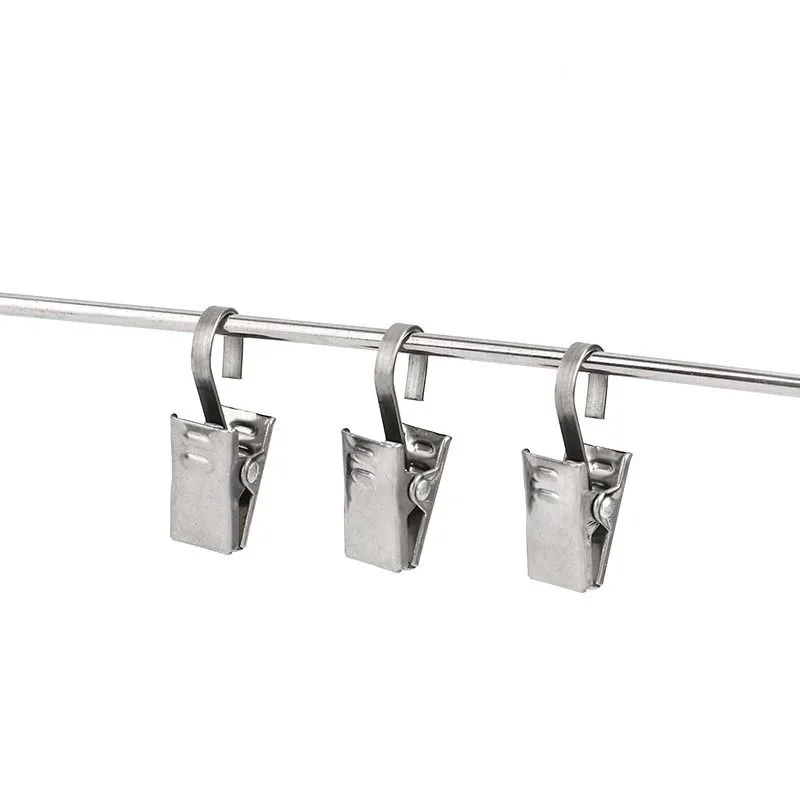 

Heavy Duty Stainless Steel Curtain Hooks - Vintage Clips with Teeth for Shower Curtain Accessories, Anti-Slip Ring Clamps