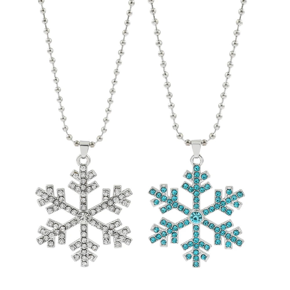 Fashionable Minimalist Sparkling Rhinestone Snowflake Pendan