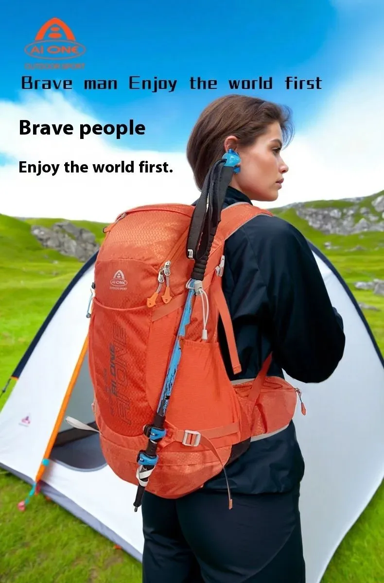 

32L Large Capacity Hiking Backpack Lightweight Outdoor Climbing Bag for Men Women, Trekking Camping Mountaineering Bag Aione