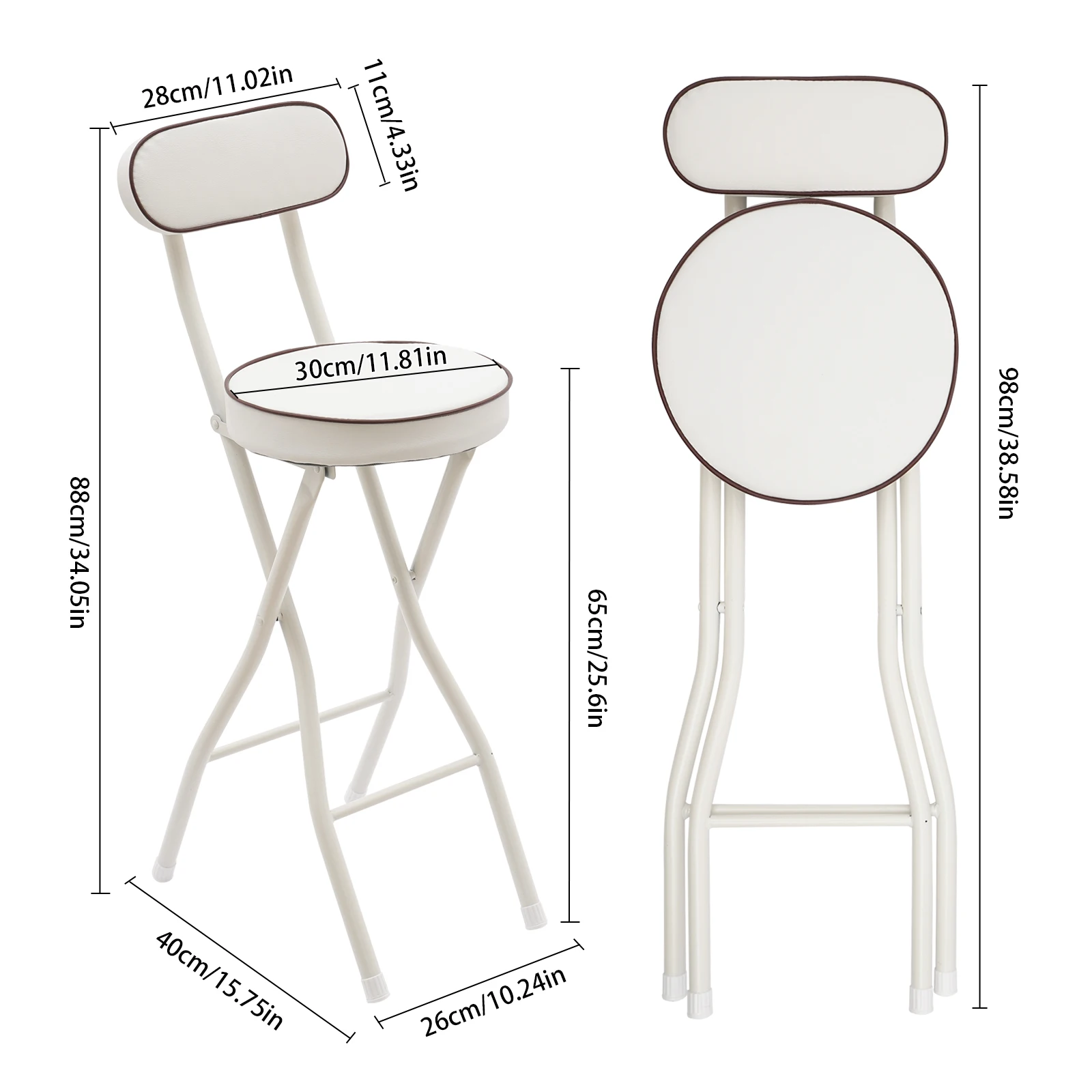 Easy-Clean Foldable High Chair For Multi-Scenes - Smooth Surface Wiped Clean With Damp Cloth, Rounded Corners Reduce Collisions
