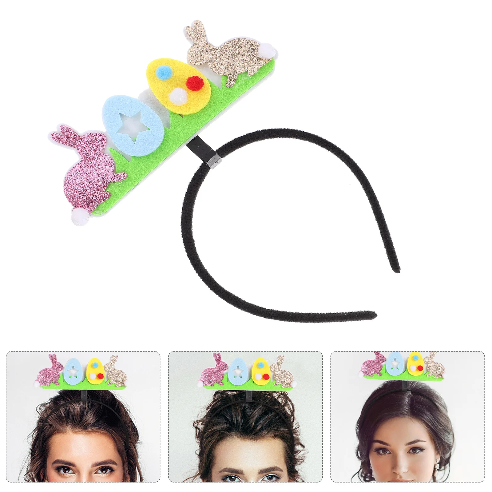 

Easter Party Decorative Headband Cartoon Egg Bunny Design Comfortable Fit Cute Easter Hair Accessories Kids Girls Party Hair