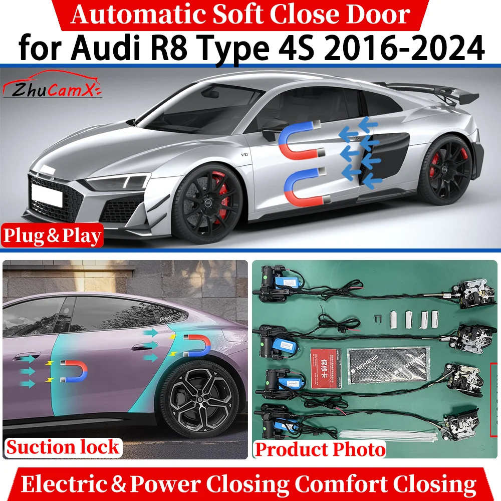 

for Audi R8 Type 4S 2016-2024 Vehicle Car Automatic Soft Close Door Electric Power Comfort Closing Suction lock Quiet System