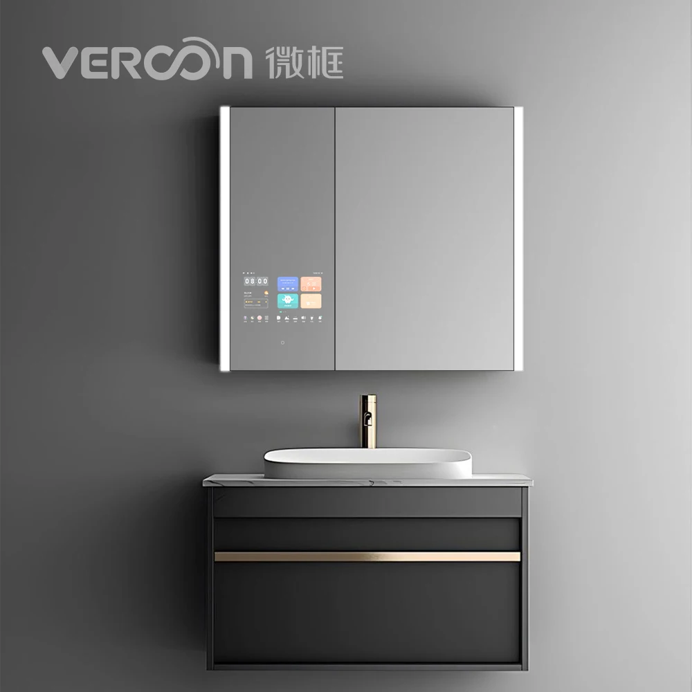 Janice 2025 NEW Trend  Android  Bluetooth Music Mirror Defogging Mirror Medicine Cabinet Bathroom LED Smart Magic Mirror TV