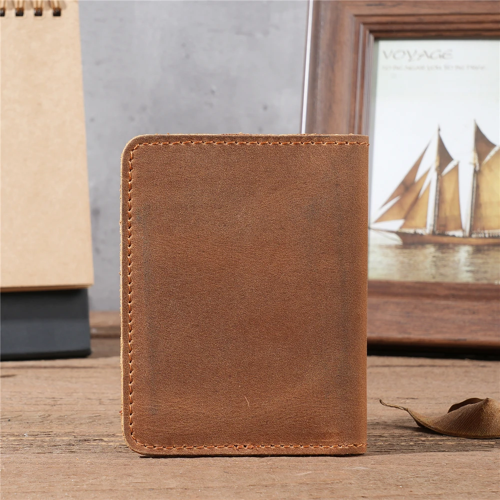 New Arrival Man Card Holder Luxury Leather Brand ID Credit Card Driver License Minimalist Wallet Money Clip Slim Purse For Male