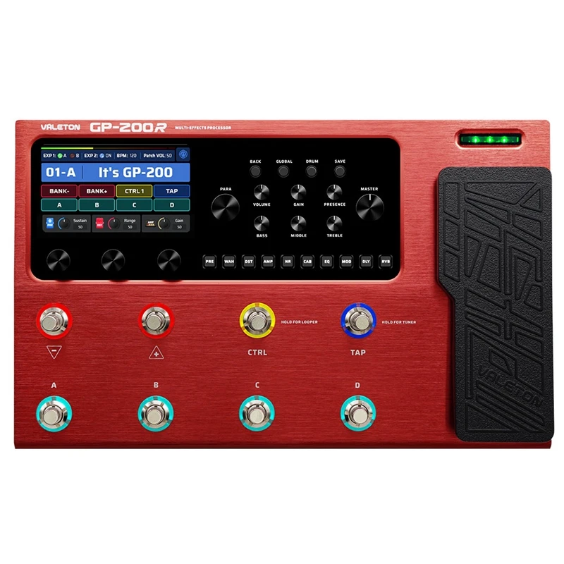 Valeton GP-200R Guitar Bass Amp Modeling IR Cabinets Simulation Multi-Effects with FX Loop MIDI I/O Expression Pedal Stereo OTG