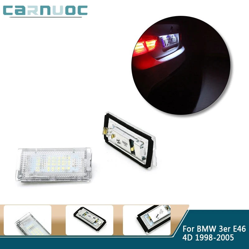 

LED License Plate Light Canbus Auto Tail White Bulbs For BMW E46 1998 1999 2000 2001 2002 2003 2004 2005 Car Accessories