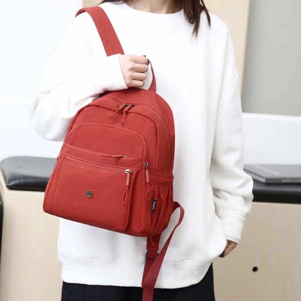 

Large Capacity Oxford Cloth Backpack Japanese Style Solid Color Casual Daypack Soft Adjustable Women School Bag Women