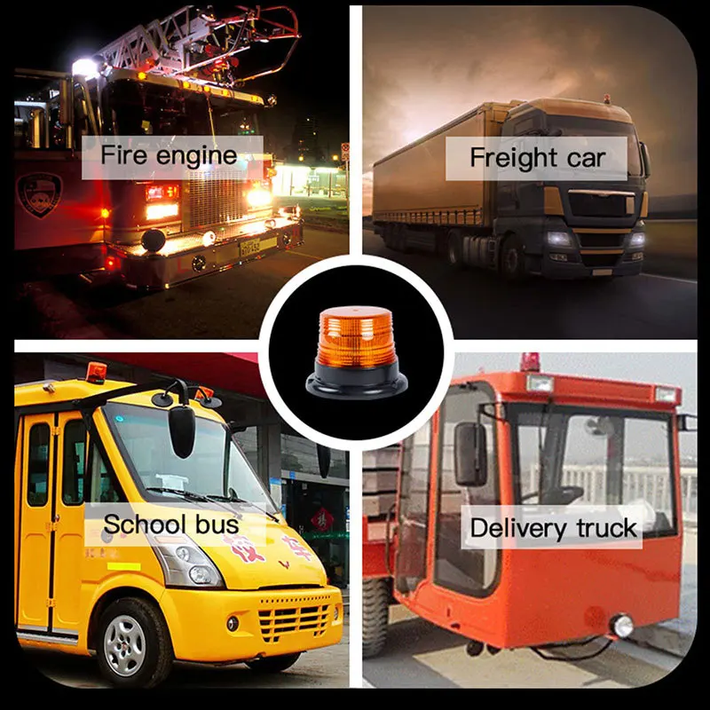Car Strobe Light Emergency Car Rotating Traffice Indication Car Flash Beacon Light LED Orange Blue Red Flash Car Warning Light