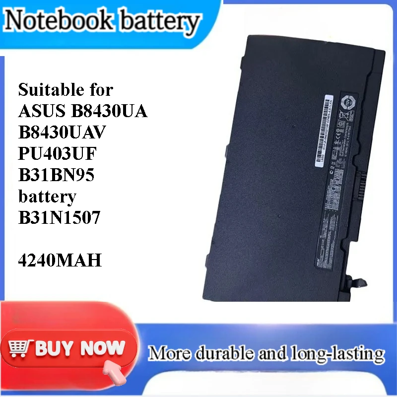 for ASUS B8430UA B8430UAV PU403UF Laptop Battery B31BN95 B31N1507 Replacement Internal Notebook Power Supply