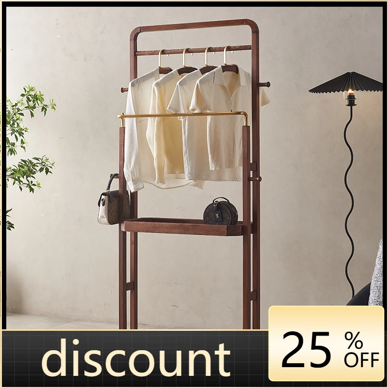 LTT bedroom solid wood floor hanger simple multi-functional living room clothes rack
