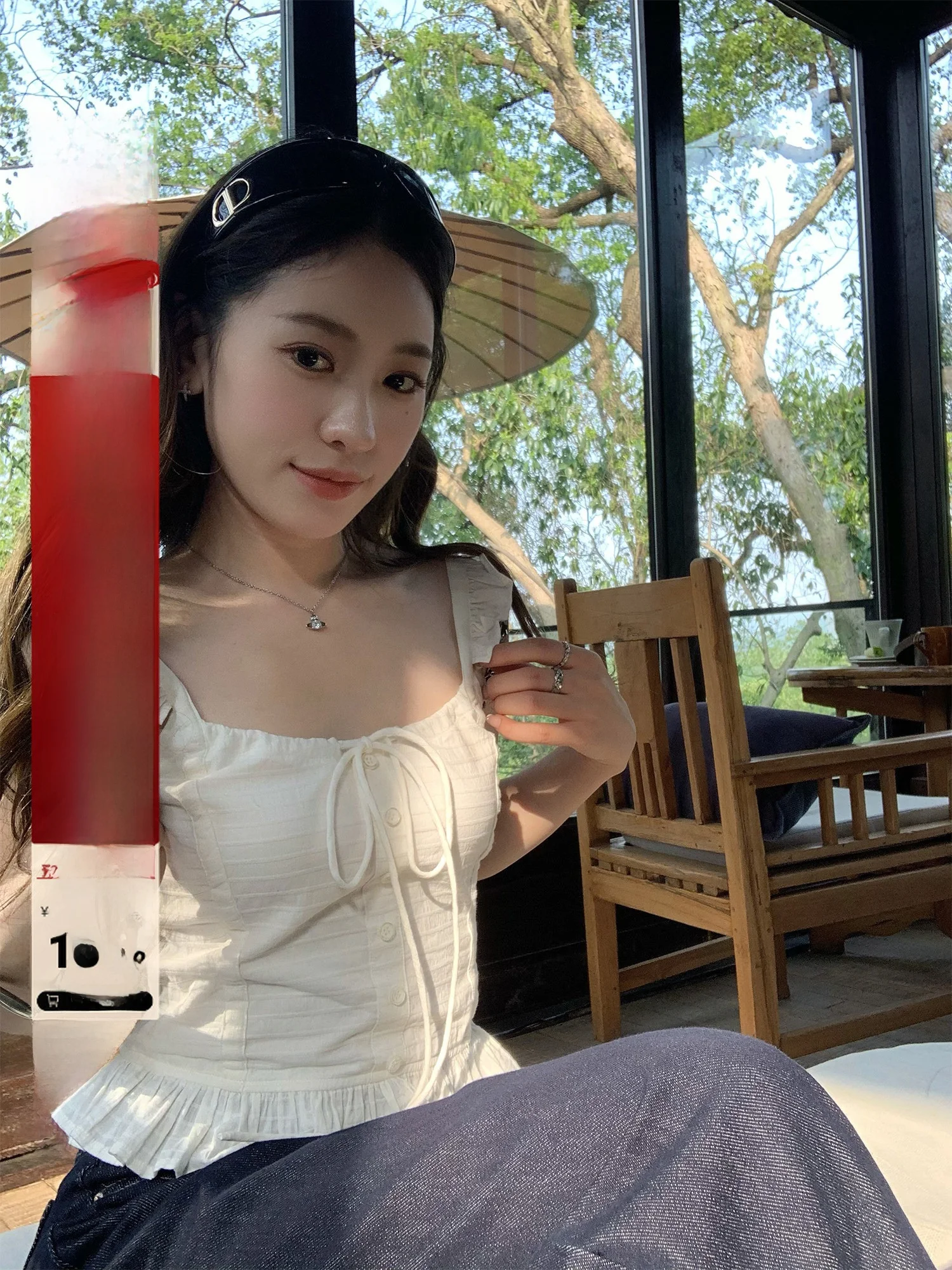 

Hhi Белая кружевная отделка с квадратным воротником Svel irt Женский дизайн Sense Tu свободного покроя Летний повседневный топ Faion