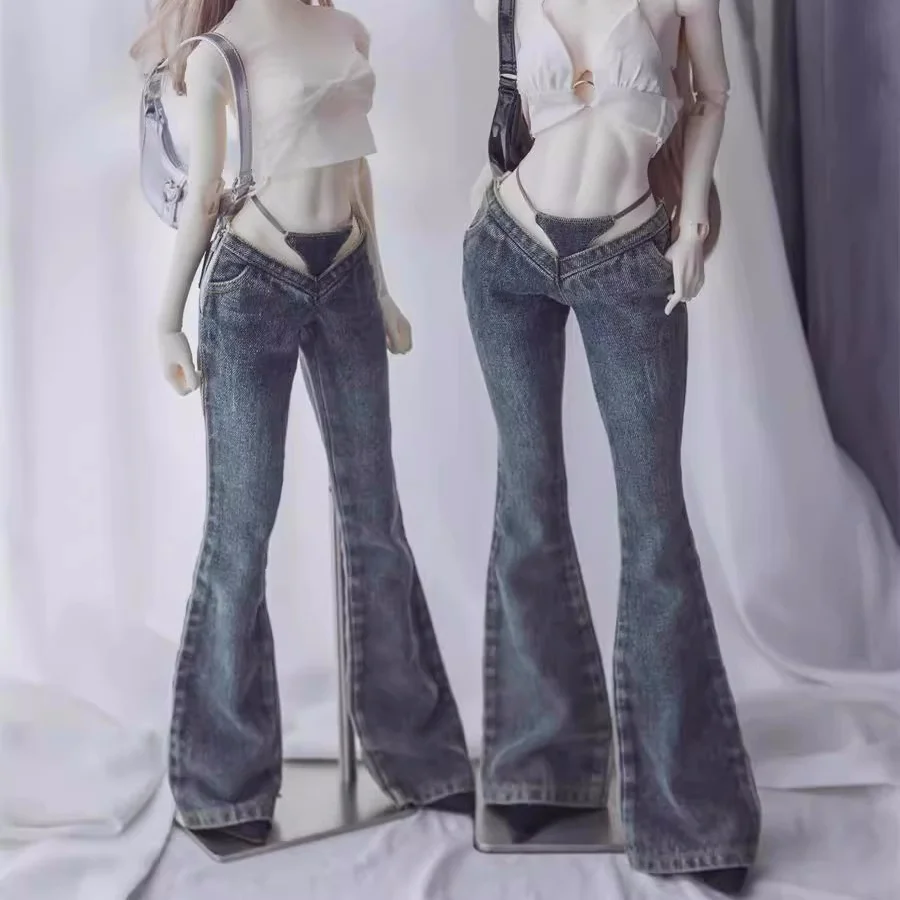

BJD Doll Trousers Girls Toy 1/3 SD16 Impl Boot-cut Blue Jeans Daily Dance Long Wide-leg Wash Denim Beauty Gifts Doll Accessories