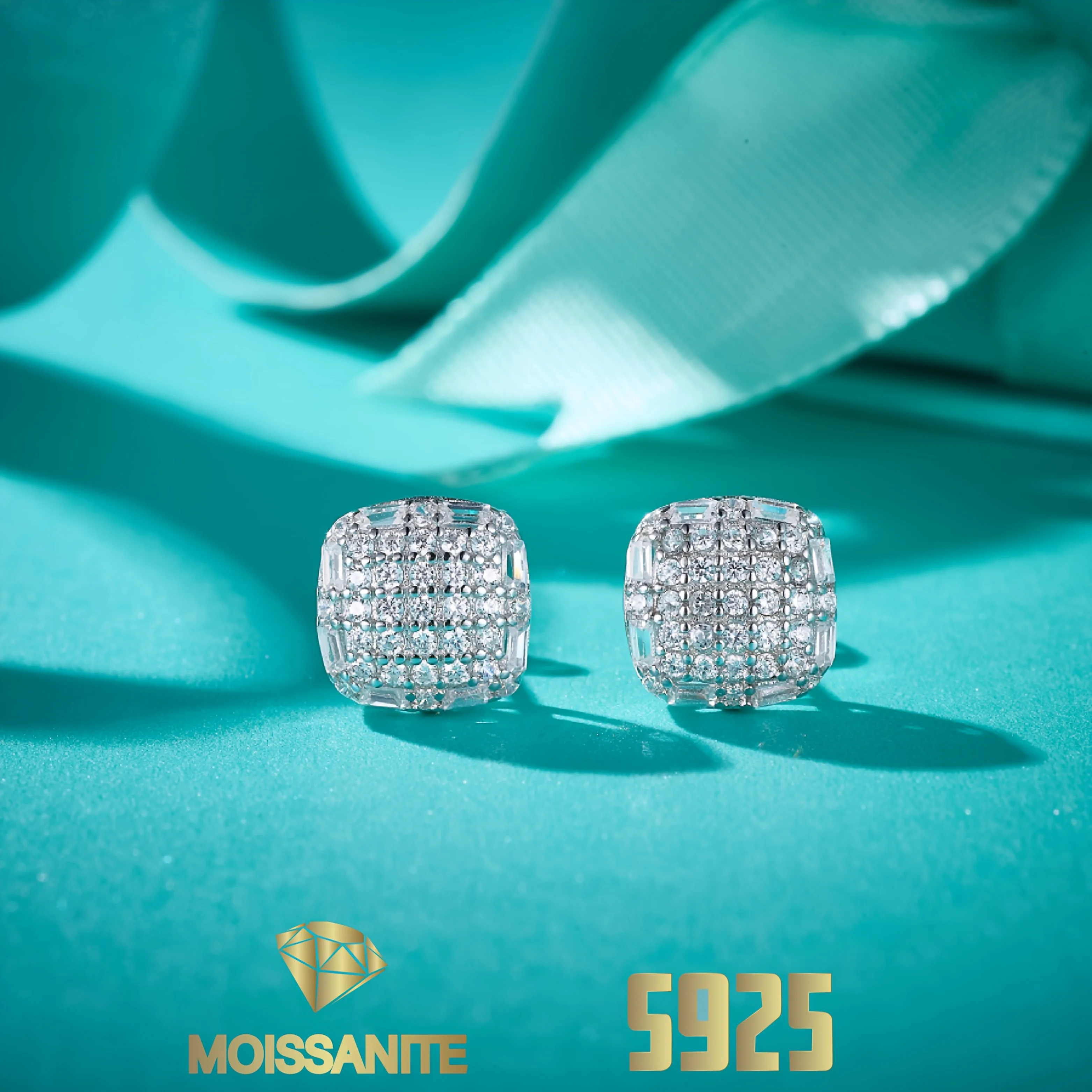 

Full Moissanite Earrings S925 Silver Stud Earring for Women with Gra Certificate Fashion Jewelry