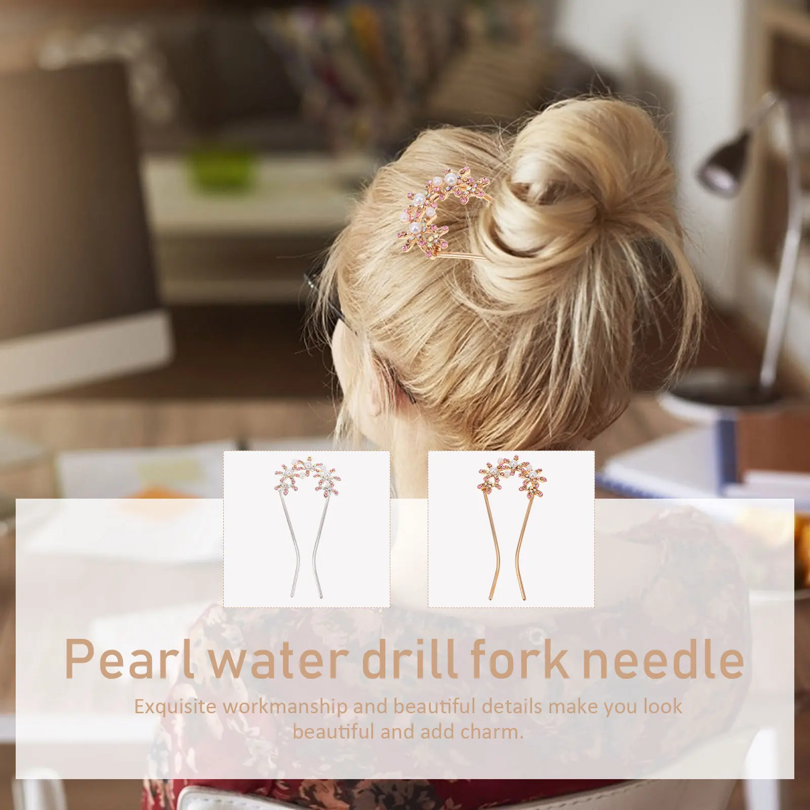 

2 шт., заколка для волос ручной работы с жемчугом и стразами, U-образная свадебная заколка для невесты, украшение для волос, заколка для волос ручной работы