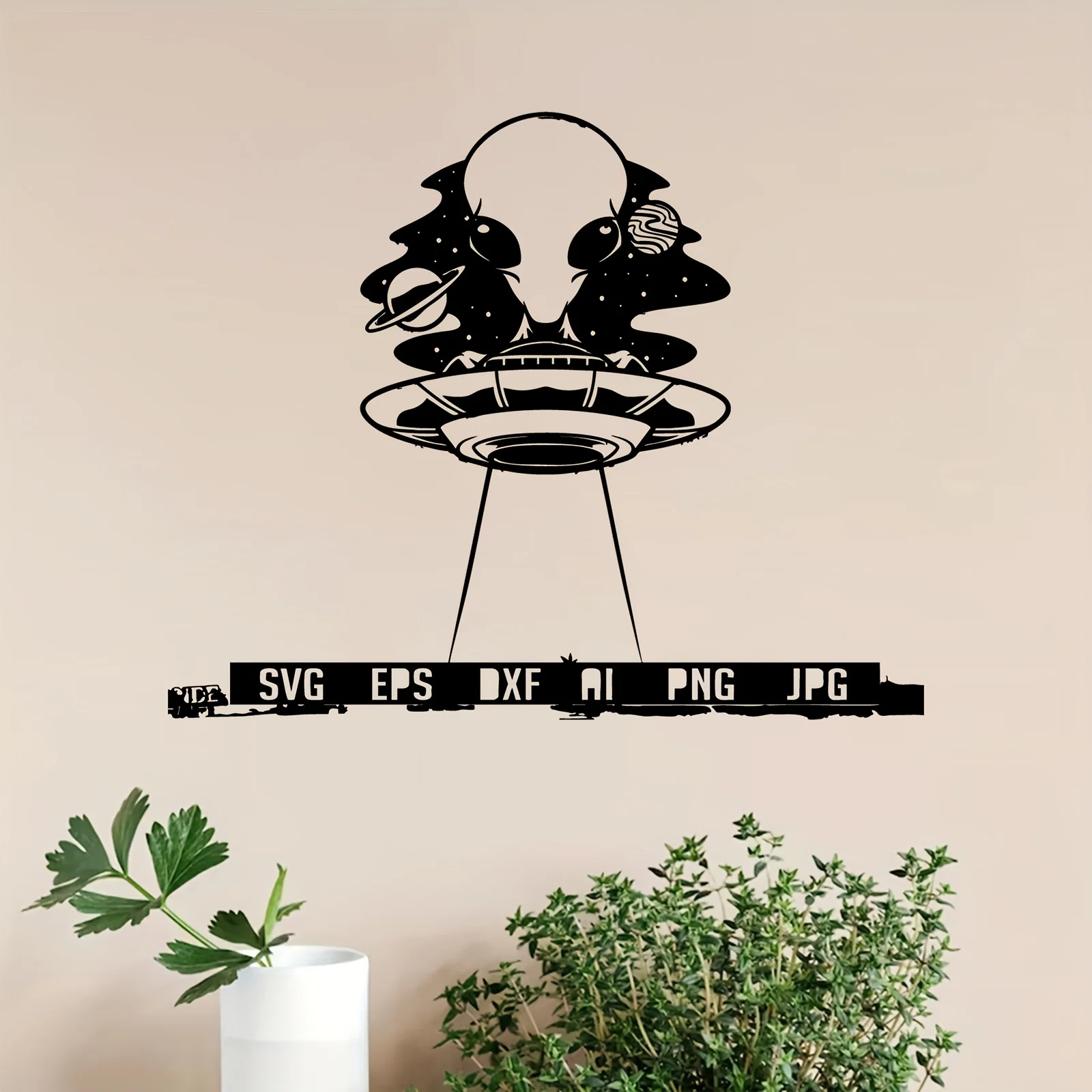 Brand Aliens UFOs Metal Wall Art Rustproof Iron Statue Mural Decor Garage Backyard Fence Sci-Fi Lovers