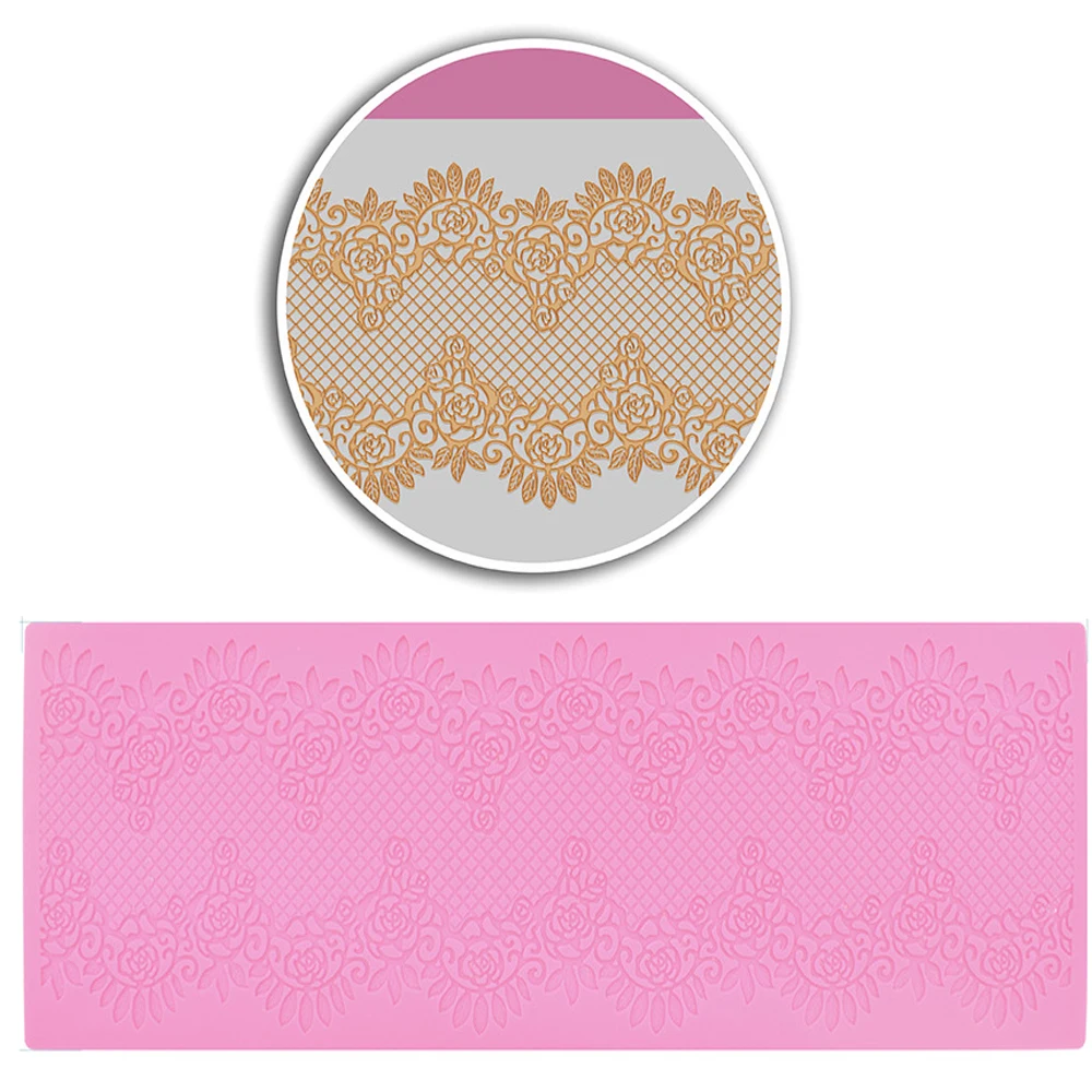 Byjunyeor Flower Silicone Lace Mold Mat For Cake Border Suga