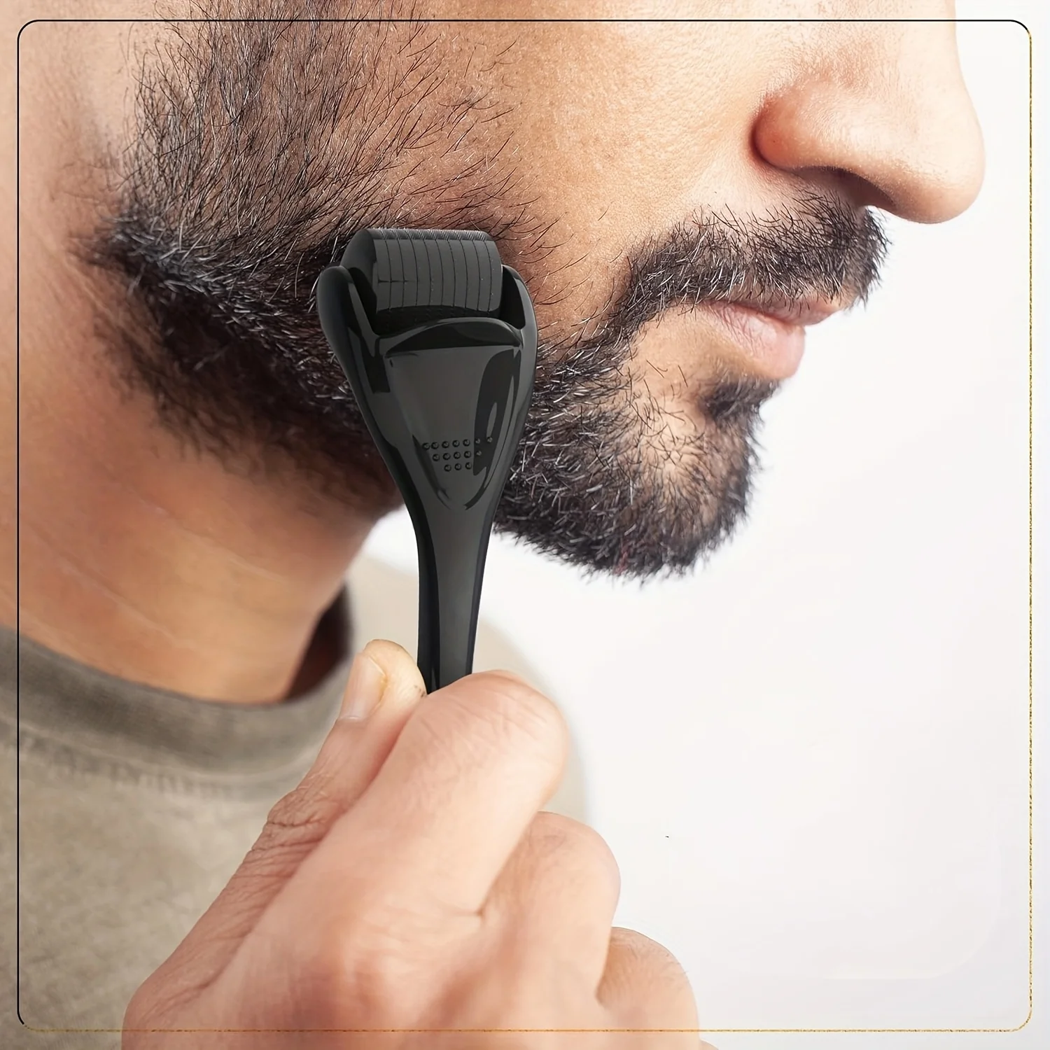 Zestaw do wzrostu brody dla mężczyzn, roller do brody, odżywianie, zapobieganie wypadaniu włosów, roller do brody z mikroigłami, wzrost włosów