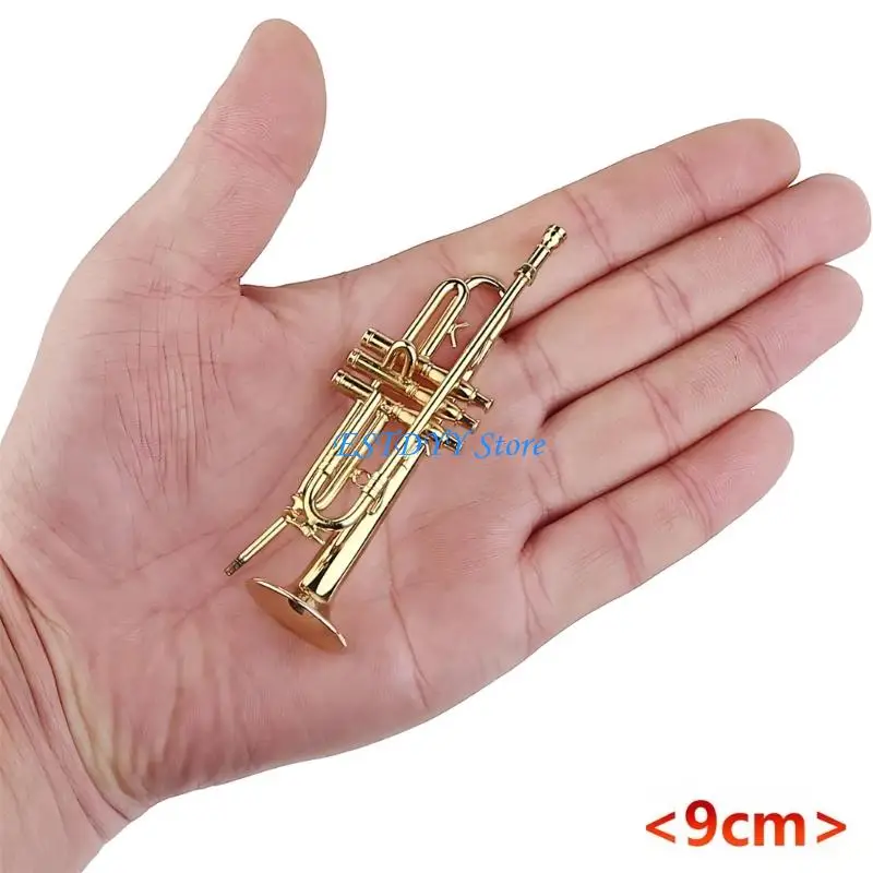 

G6DE Miniature Musical Instrument Altos Saxophone Brass Gold Plated Display Ornaments