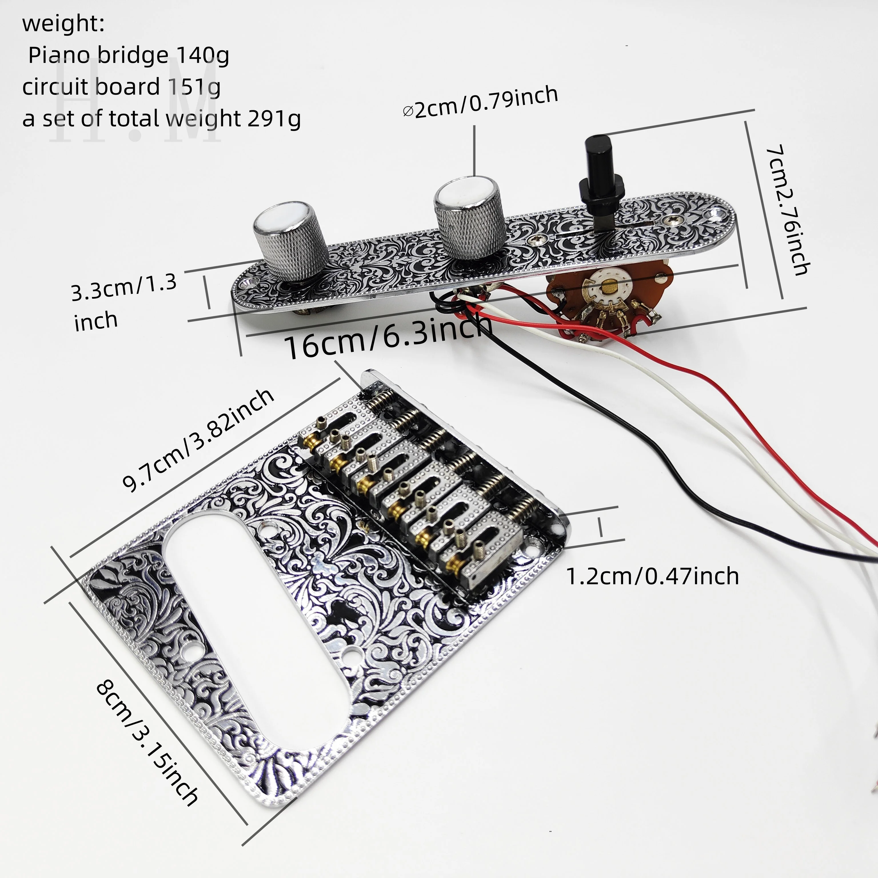 

TL мост для электрогитары, резной шариковый мост, набор резных плат, гитарный мост, тянущая струнная плата, 3 переключателя