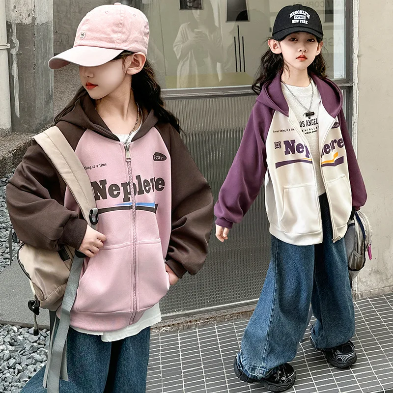 

Girls' coat spring and autumn 2024 new fashion fashion CUHK children's college style casual autumn baseball jacket