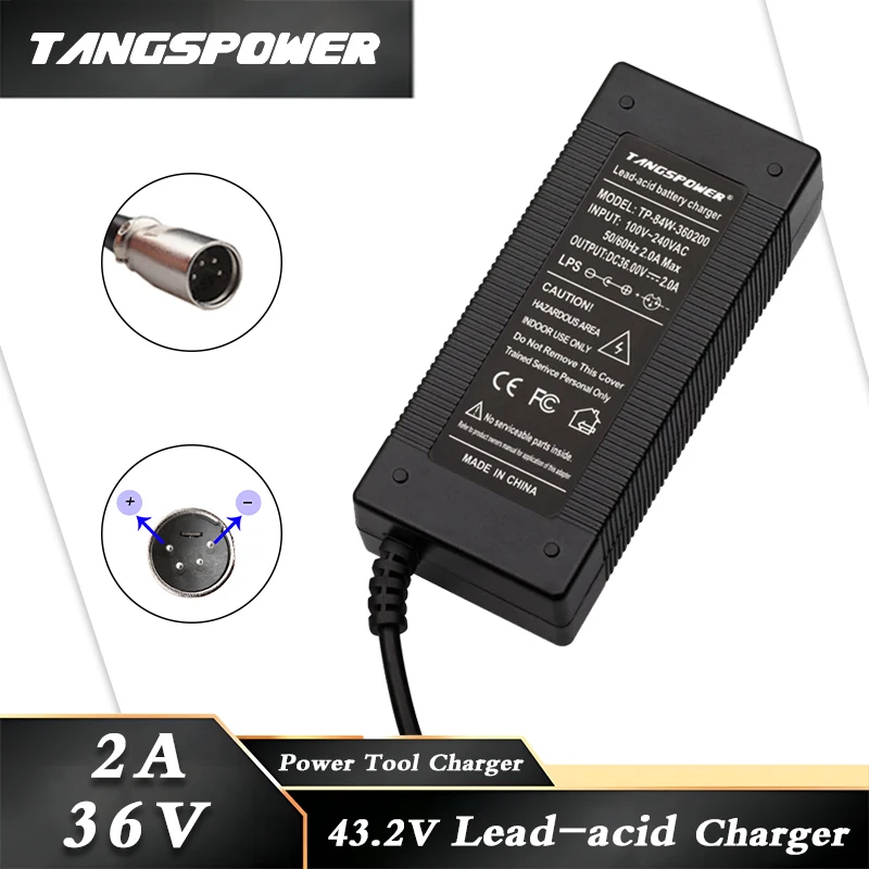 36V 2A Lead Acid Battery Charger For 41.4V Lead-acid Battery Pack Fast Chargering 4Pin-XLR Connectors Higher quality