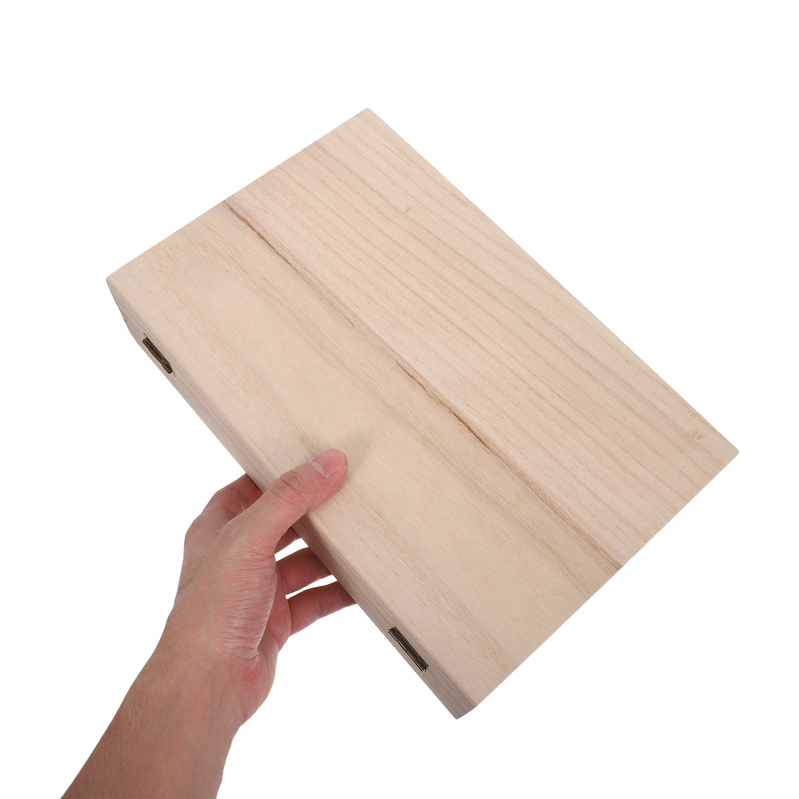 

Wooden Bible Storage "X7"X2.75" Hinged Lid Book Shaped Desktop Organizer Blank Keepsake Container For Jewelry Gifts